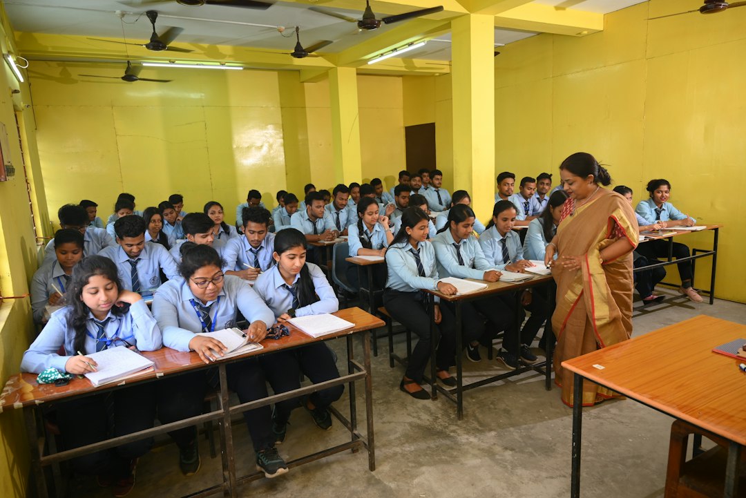 Professional teacher in an educational setting